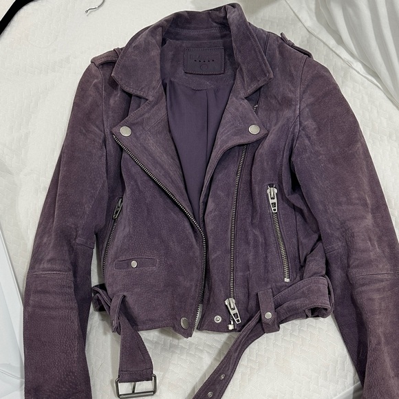 Blank NYC Jackets & Blazers - Blank NYC Plum Suede Moto Jacket